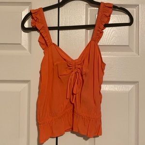 Hot pink cropped sleeveless top from Express